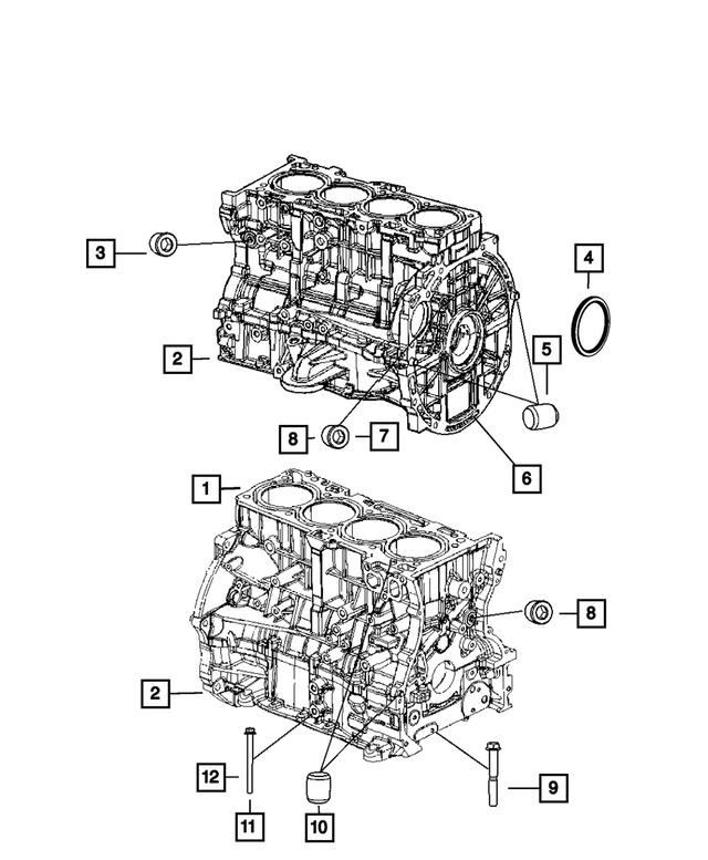 4892823AA - 2.0L DOHC 16V E22; Engine: Cylinder Block Oil Hole Plug for Mopar Image image