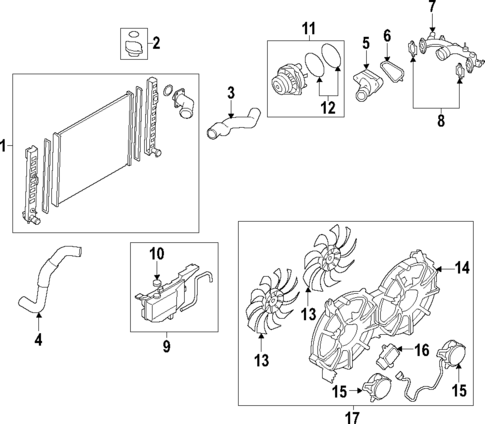Radiator & Components for 2014 INFINITI Q60 #1
