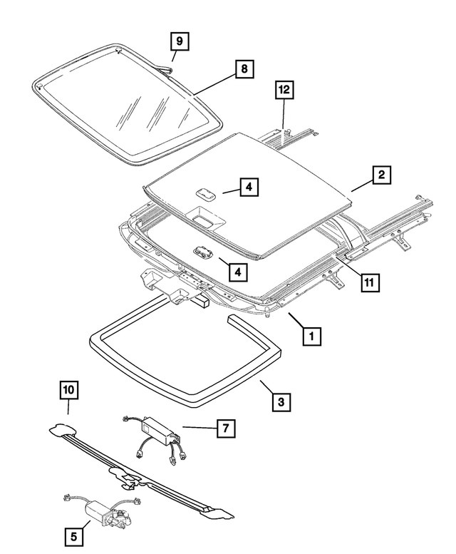 5101948AB - Body Sheet Metal Except Doors: Sunroof Frame for Mopar Image