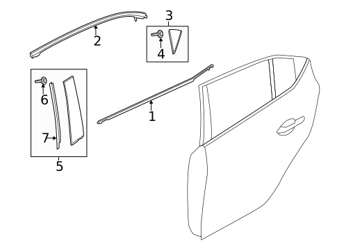 Exterior Trim - Rear Door for 2016 Mazda 3 #0