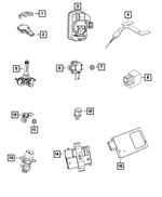 68100476AA - : Sensor Clip, Export for Mopar Image