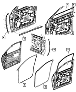 68544382AA - Doors, Door Mirrors and Related Parts: Front Door Belt Inner Weatherstrip, Right for Mopar Image