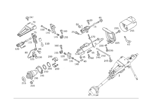 Steering Column Jacket Tube and Steering Shaft, Electrically Adjustable for 2003 Mercedes-Benz S55 AMG #0