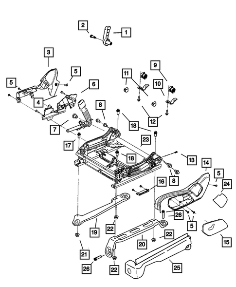 Front Seats - Adjusters, Recliners, Shields and Risers for 2008 Jeep Grand Cherokee #0