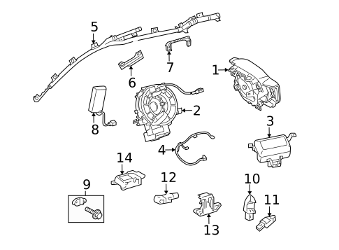 Air Bag Components for 2009 Toyota Matrix #0