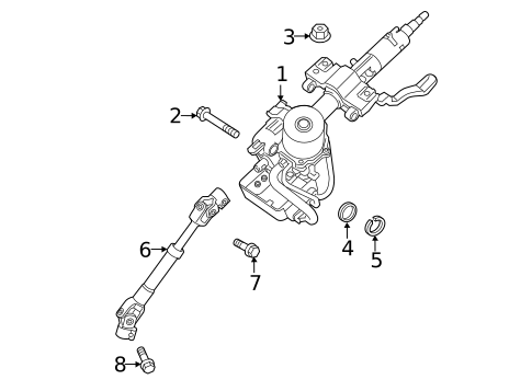 Steering Column Assembly for 2013 Hyundai Elantra Coupe #0