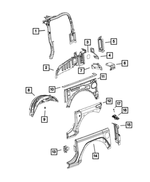 68728708AA - Body Sheet Metal Except Doors: Sport Bar Side Bar, Right for Jeep: Wrangler Image