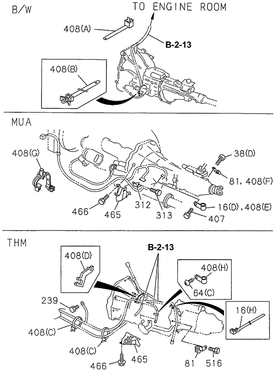 Wiring Harness Clips (Transmission) for 1997 Honda Passport #0