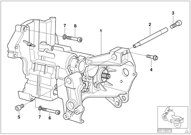 23007677012 - Manual Transmission: 6-Speed Transm/Deep Tooth Form, Not 6Th - Schwarz for BMW-Motorrad Image