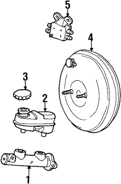 Master Cylinder - Components On Dash Panel for 1997 Mercury Sable #0
