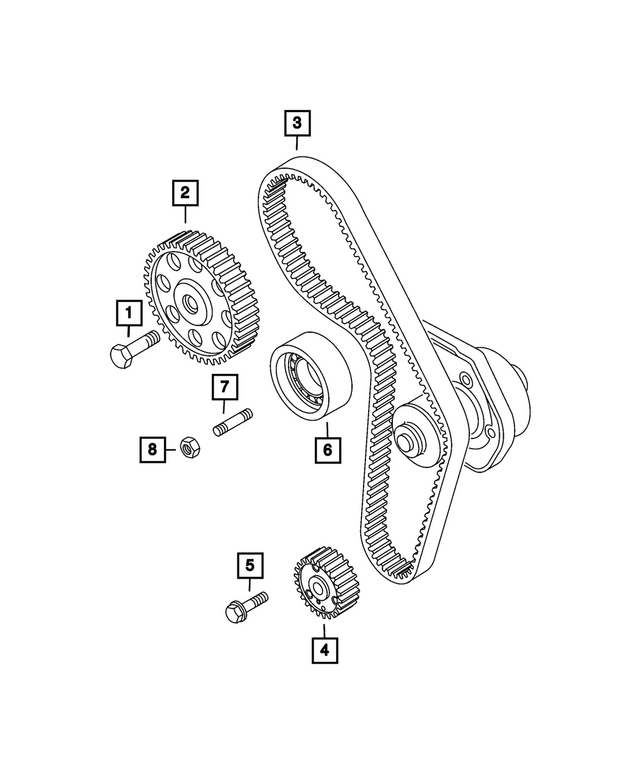6510531AA - 1.4L Gas; Engine: Double Ended Stud, Mounting for Mopar Image