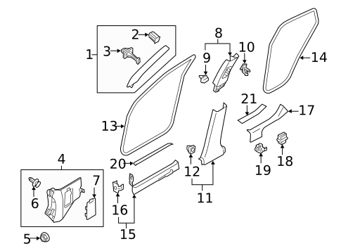Interior Trim - Pillars for 2016 INFINITI QX50 #0