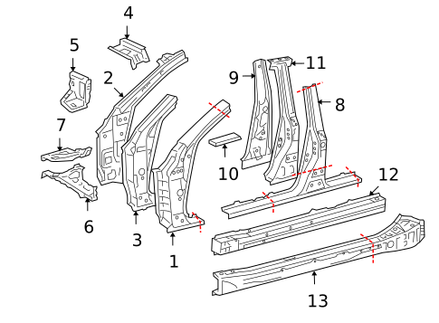Hinge Pillar for 2011 Lexus GS450h #0