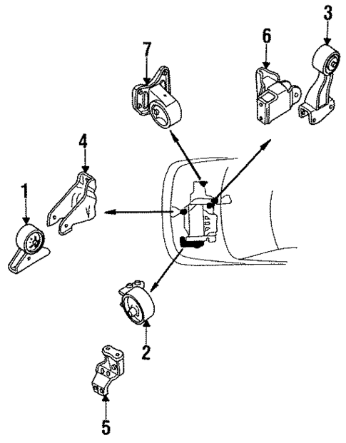 Engine Mounting for 1995 Mitsubishi Expo #0