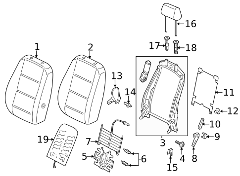 Passenger Seat Components for 2016 Volkswagen Passat #0
