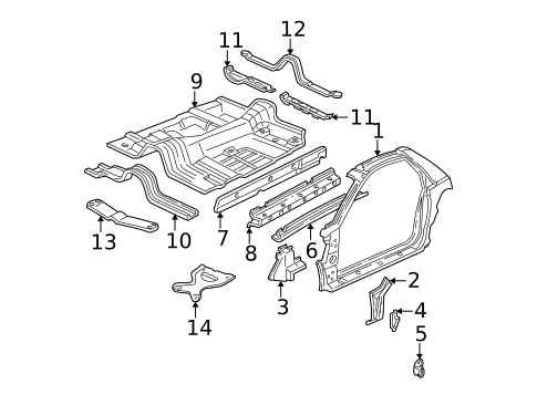 Floor & Rails for 1994 Chevrolet Camaro #0