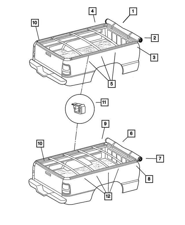 68019665AA - Mopar Accessories - Component Parts: Tonneau Cover Assy for Mopar Image image