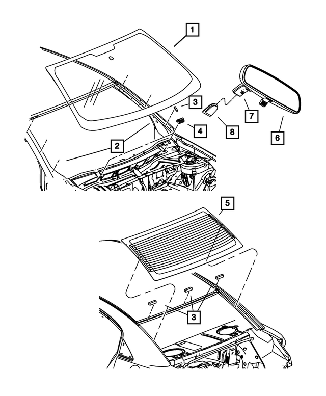 « 68018347AB – Body Sheet Metal Except Doors : Pare-brise pour Mopar Image »
