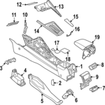 5H1863241E4PK - Body: Center Console for Volkswagen: Golf R, GTI Image