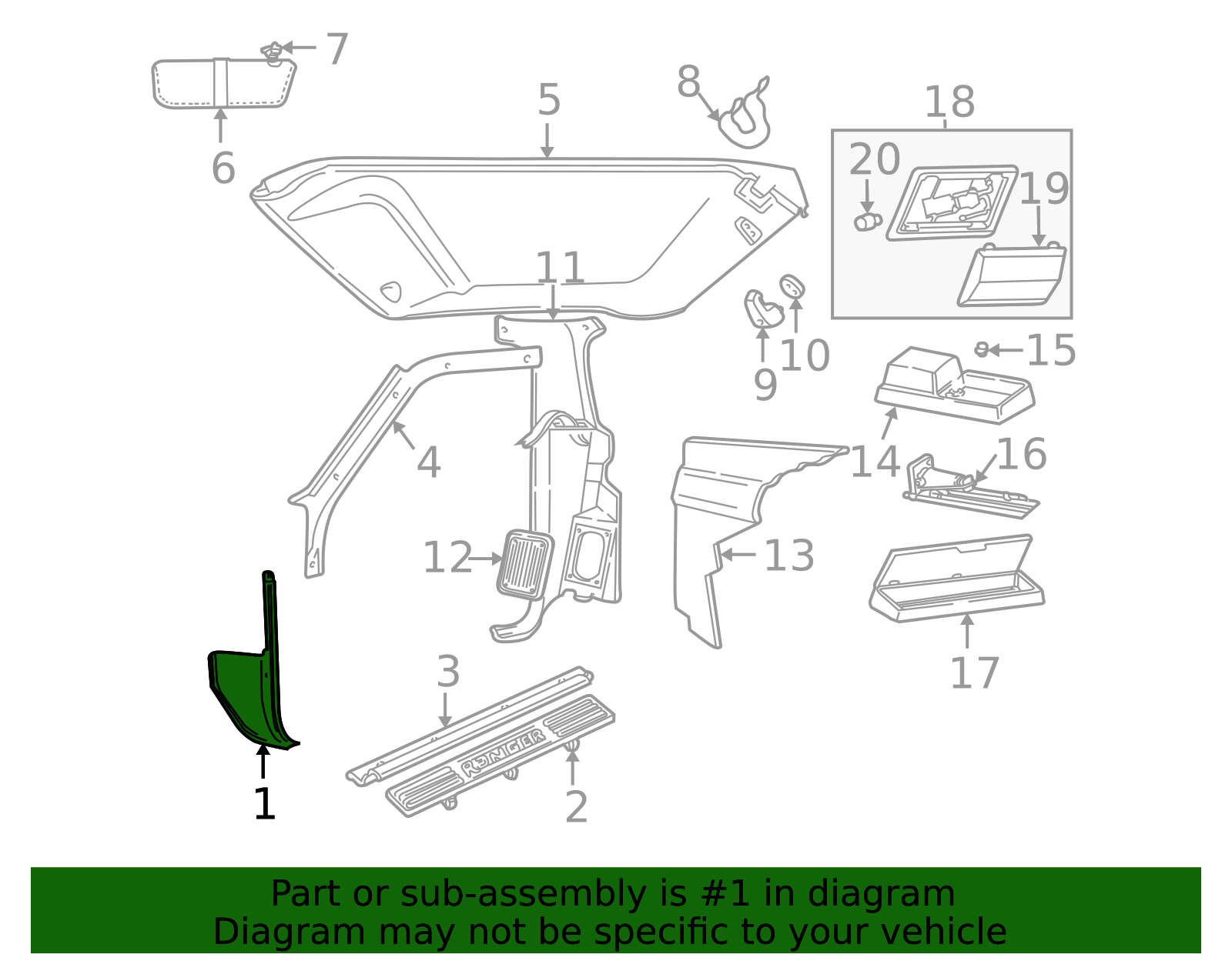 Ford Ranger Cowling Ford Dealership 2004-2011 Ford Ranger Cowl Kick Panel 4L5Z-1002345-AAB ...