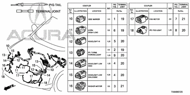 Electrical Connectors (FR.) (1) for 2013 Acura RDX #0