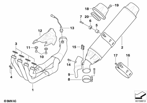 Exhaust System Parts with Mounts for 2004 BMW-Motorrad K 1200 R #0