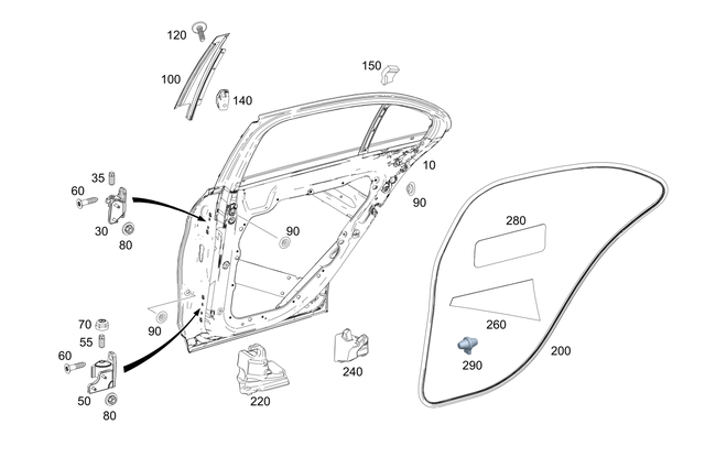 2057306600 - Rear Doors: Rear Door for Mercedes-Benz: C350e, C400, C450 AMG, C63 AMG Image image
