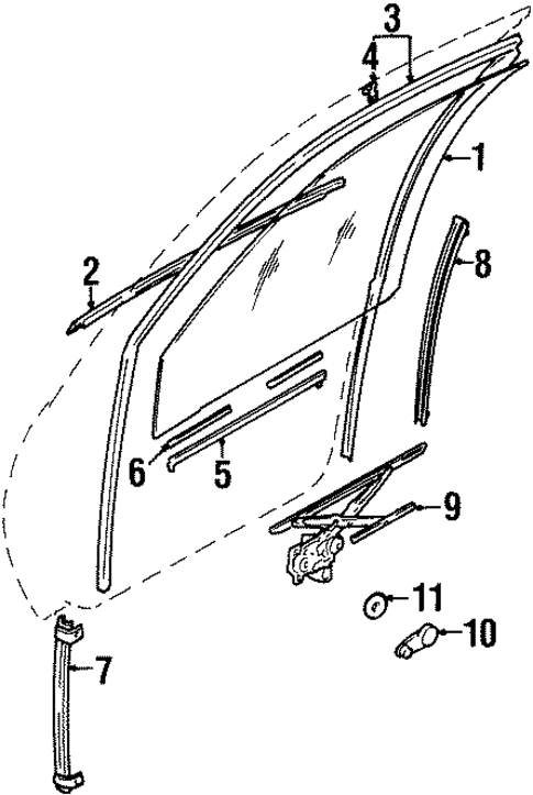Glass - Door for 1996 Suzuki Swift #0