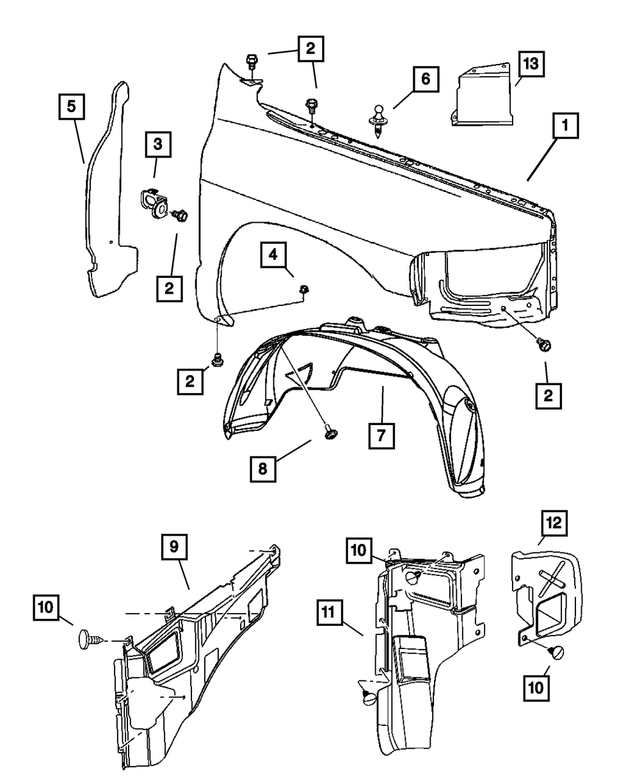 55276483AC - Body Sheet Metal Except Doors: Fender Mounting Bracket for Mopar Image