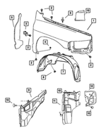 55276970AA - Body Sheet Metal Except Doors: Fender Panel, Right for Dodge: Ram 1500, Ram 2500, Ram 3500 Image