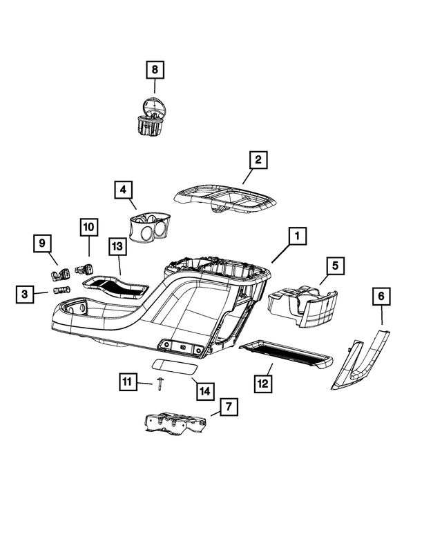 5RJ942D2AH - Interior Trim: Floor Console for Mopar Image image