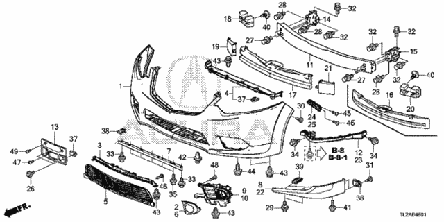 Front Bumper for 2013 Acura TSX #0