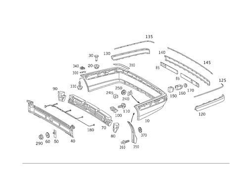 Rear Bumper for 2000 Mercedes-Benz E 430 #4