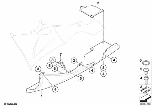 Motorcycle Trim Section, Windshield for 2004 BMW-Motorrad K 1200 S #4