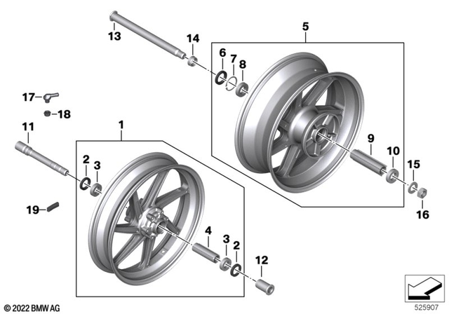 36317108544 - : Forged Wheel Rear for BMW-Motorrad Image