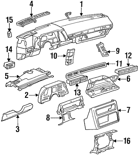 Instrument Panel for 1990 Chevrolet Cavalier #0