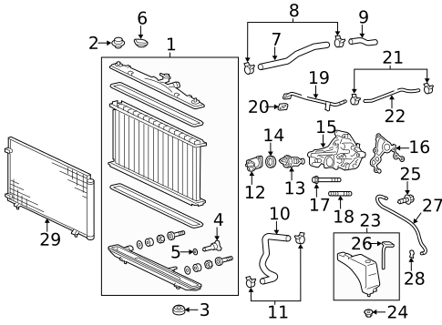Radiator & Components for 2011 Toyota Sienna #0