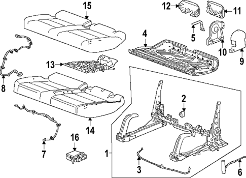 Rear Seat Components for 2025 GMC Sierra EV #2