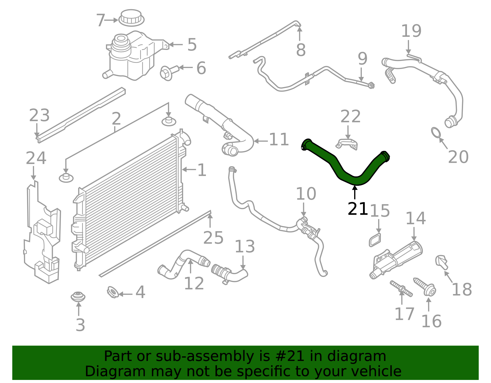 2019-2025 Ford Engine Coolant Bypass Hose K2GZ-8597-A | OEM