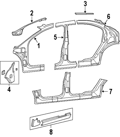 Hinge Pillar for 2001 Chrysler LHS #0