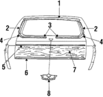 3073622 - Body: Drip Molding for Chevrolet: Caprice, Impala | Pontiac: Parisienne, Safari Image