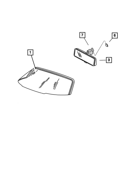 Glass, Windshield, Backlite, Mirror for 2004 Dodge Viper #1