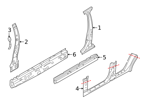 Center Pillar & Rocker for 2016 INFINITI QX50 #0