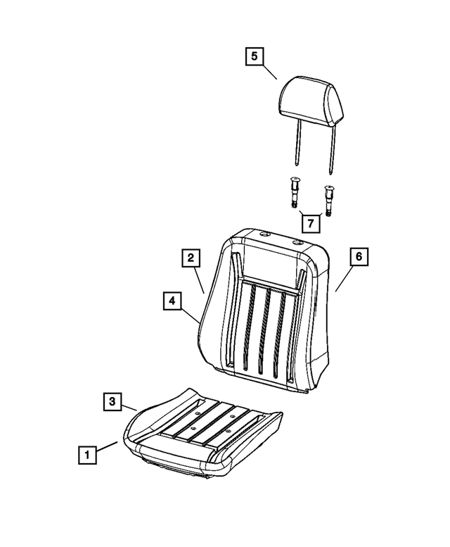 1BX831D5AA - Interior Trim: Front Seat Cushion Cover, Driver And Passenger for Mopar Image image