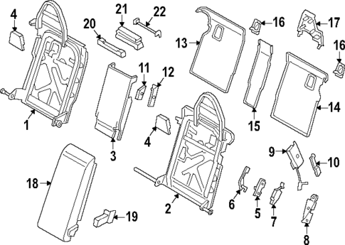 Rear Seat Components for 2021 Porsche Panamera #1