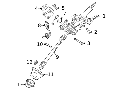 Steering Column Assembly for 2018 Mitsubishi Outlander #0