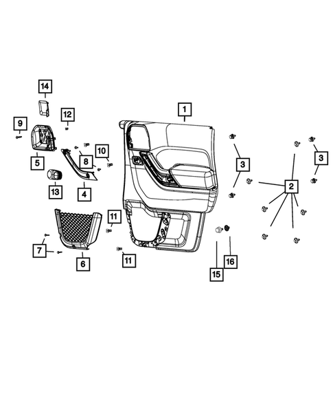 Door Trim Panels-Front and Rear for 2016 Jeep Wrangler #0