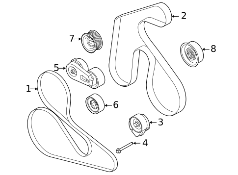 Accessory Drive Belt System Components for 2020 Ford Mustang #1