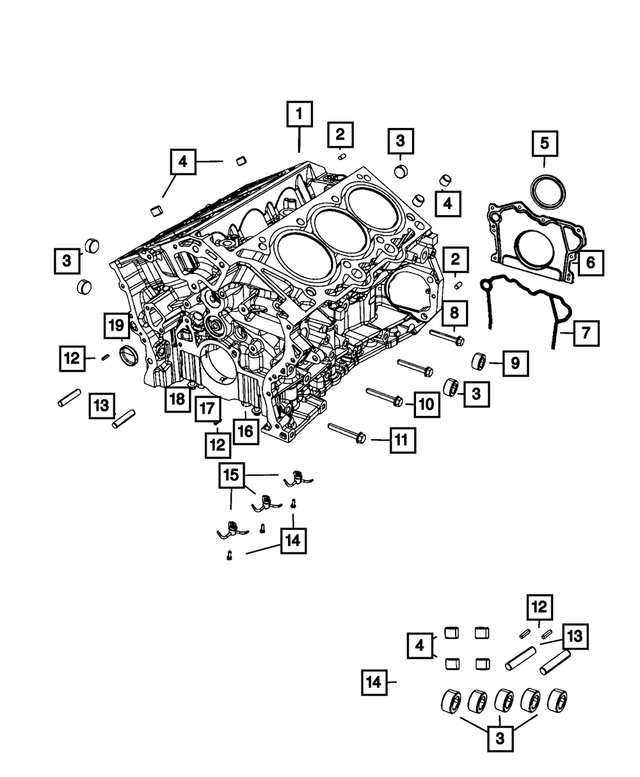 6511682AA - Engine: Pipe Plug, Rear for Mopar Image image