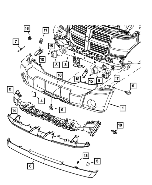 Front Bumper and Fascia for 2011 Dodge Nitro #0